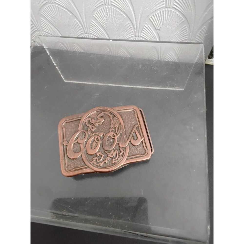 Vintage Coors Beer Solid Brass Belt Buckle 1970s